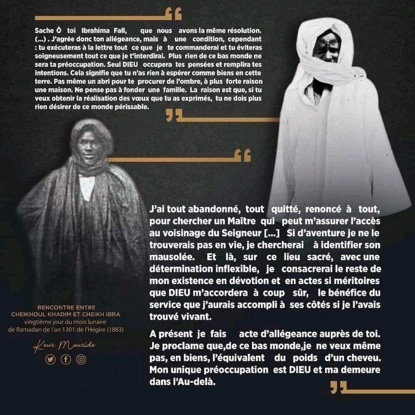 CE JOUR MARQUE LA RENCONTRE ENTRE CHEIKHOUL KHADIM ET CHEIKH IBRAHIMA FALL