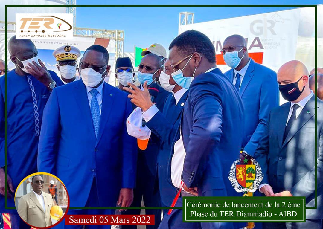Cérémonie de lancement de la 2ème phase du TER à AIBD par SEM MACKY SALL￼