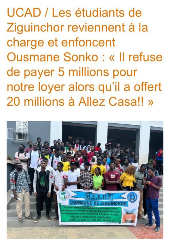 Les étudiants ressortissants de Ziguinchor ont fait face à la presse pour exprimer les actes qu’ils ont posés hier à l’université Cheikh Anta Diop de Dakar.