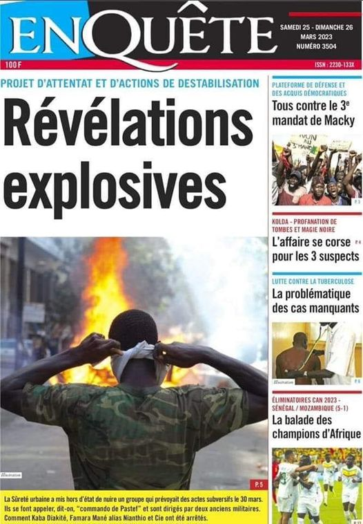 « Commando de Pastef »: après la « Force spéciale », un nouveau groupe « insurrectionnel » arrêté et mis sur le compte du parti de Ousmane Sonko :