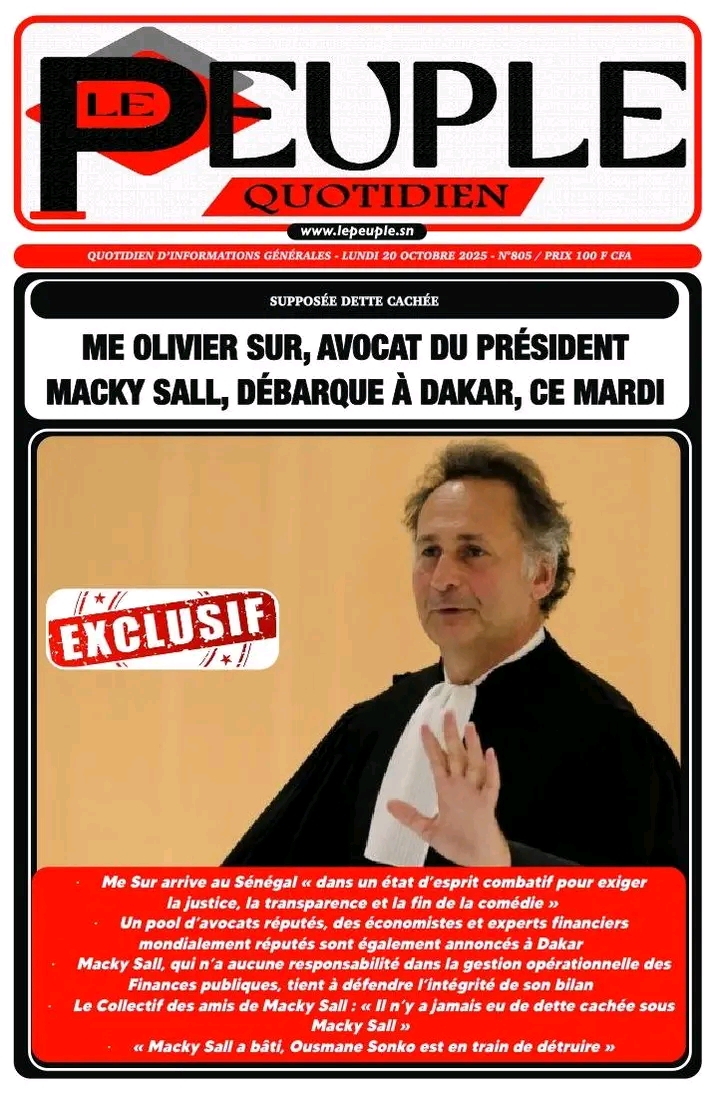 Me Pierre-Olivier Sur attendu à Dakar pour éclaircir le dossier de la “dette cachée”