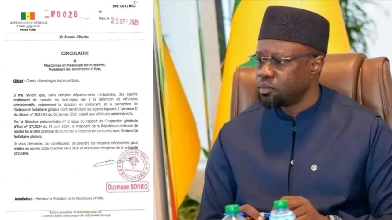 📰 Véhicules administratifs : Ousmane Sonko met fin au cumul des avantages