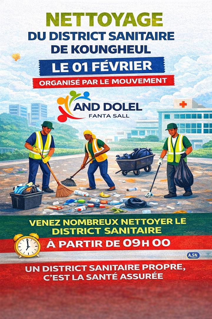 Koungheul : une journée de nettoyage du district sanitaire prévue le 1er février