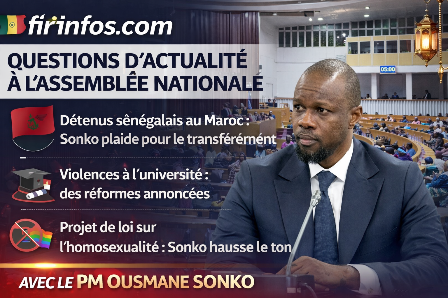 Assemblée nationale : Sonko expose ses priorités et hausse le ton