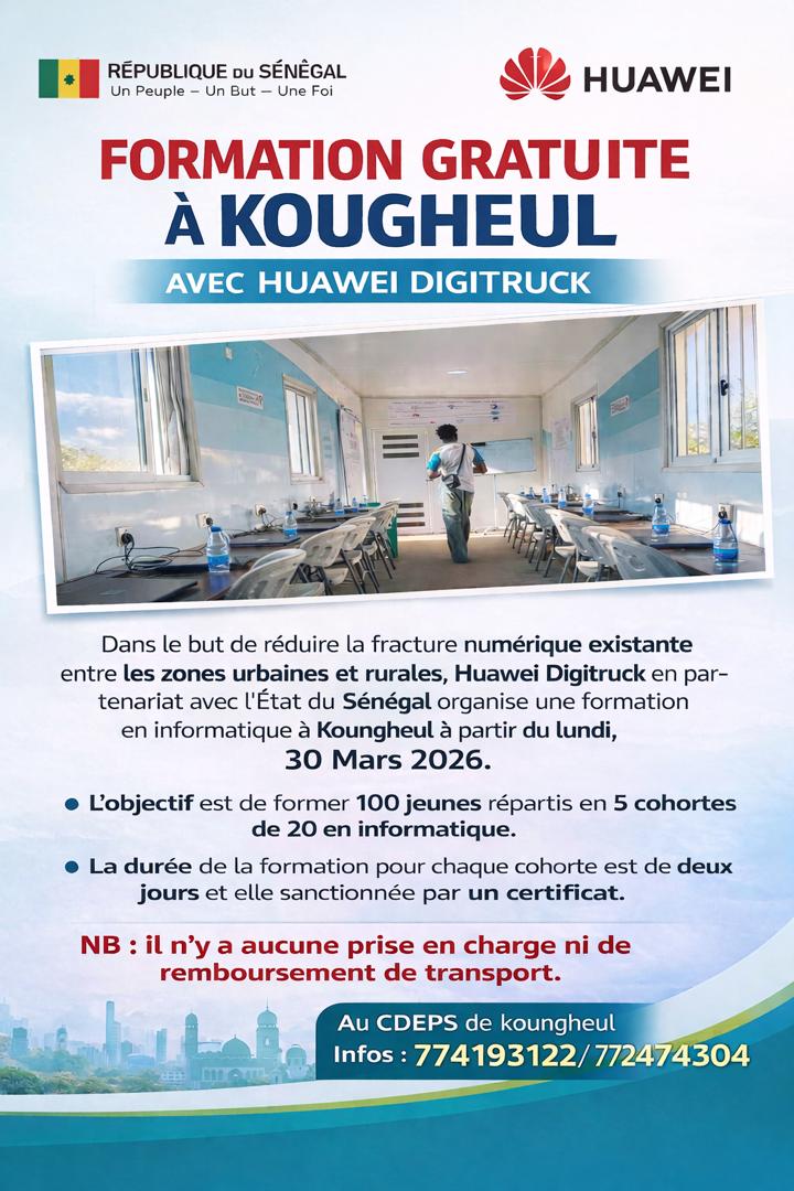 Koungheul : le programme Huawei Digitruck propose une formation gratuite en numérique pour les jeunes