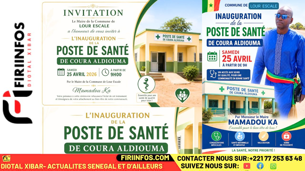 Lour Escale : inauguration du poste de santé de Coura Aldiouma, un pas décisif vers l’amélioration de l’offre sanitaire locale