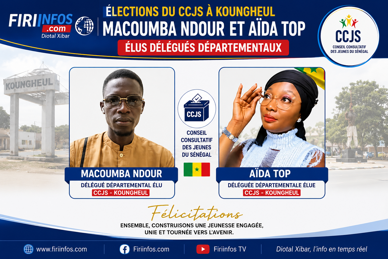 CCJS de Koungheul : Macoumba Ndour et Aïda Top élus à la tête de la représentation départementale