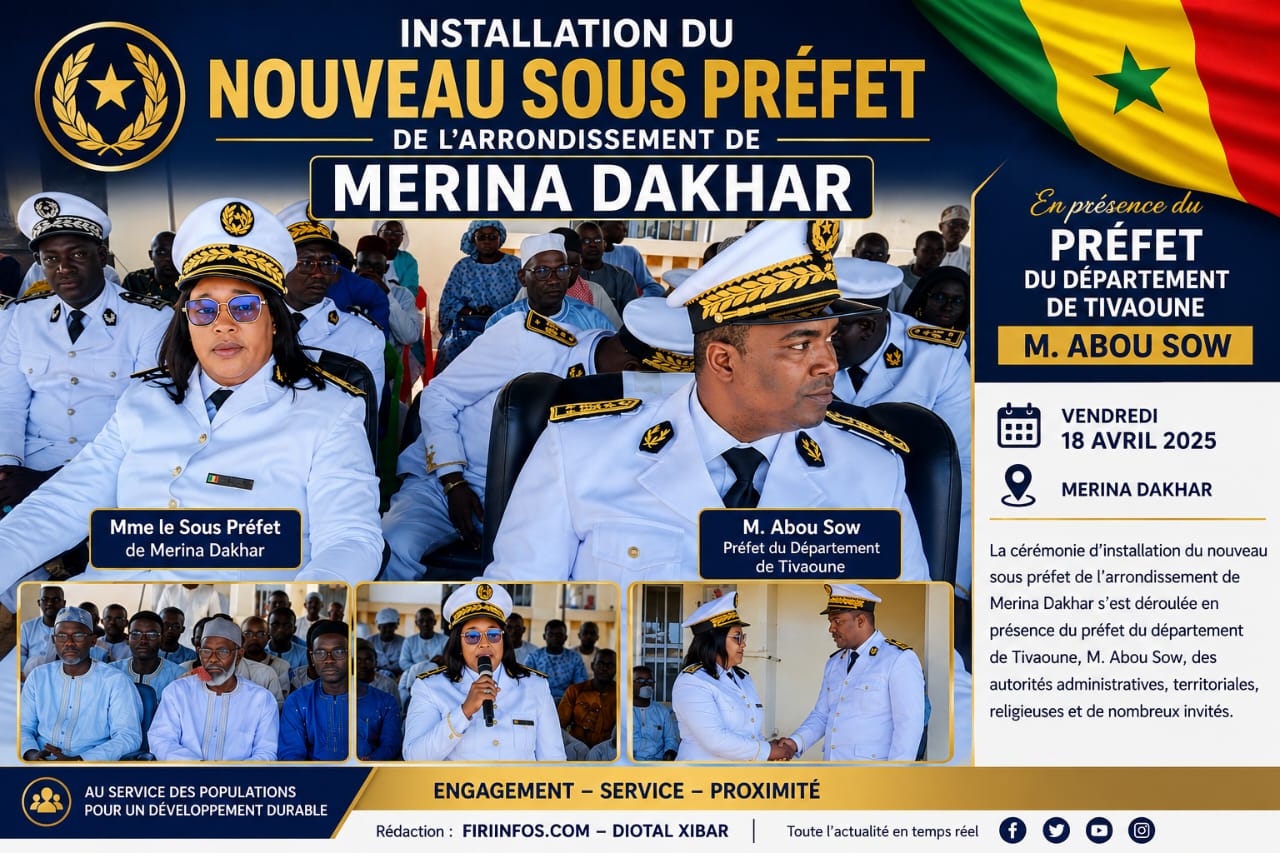 Tivaouane : Maimouna Baldé officiellement installée comme nouveau sous-préfet de l’arrondissement de Mérina Dakhar