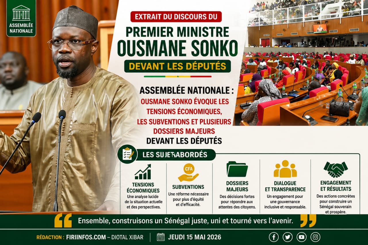 Assemblée nationale : Ousmane Sonko évoque les tensions économiques, les subventions et plusieurs dossiers majeurs devant les députés