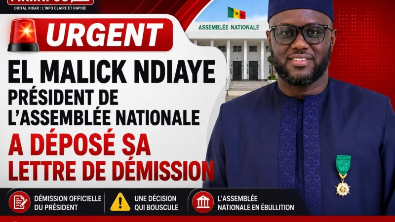 Sénégal : El Malick Ndiaye annonce sa démission de la présidence de l’Assemblée nationale