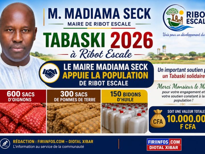 Tabaski 2026 à Ribot Escale : le maire Madiama Seck mobilise 10 millions FCFA en soutien aux populations