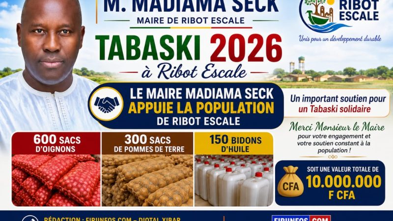 Tabaski 2026 à Ribot Escale : le maire Madiama Seck mobilise 10 millions FCFA en soutien aux populations