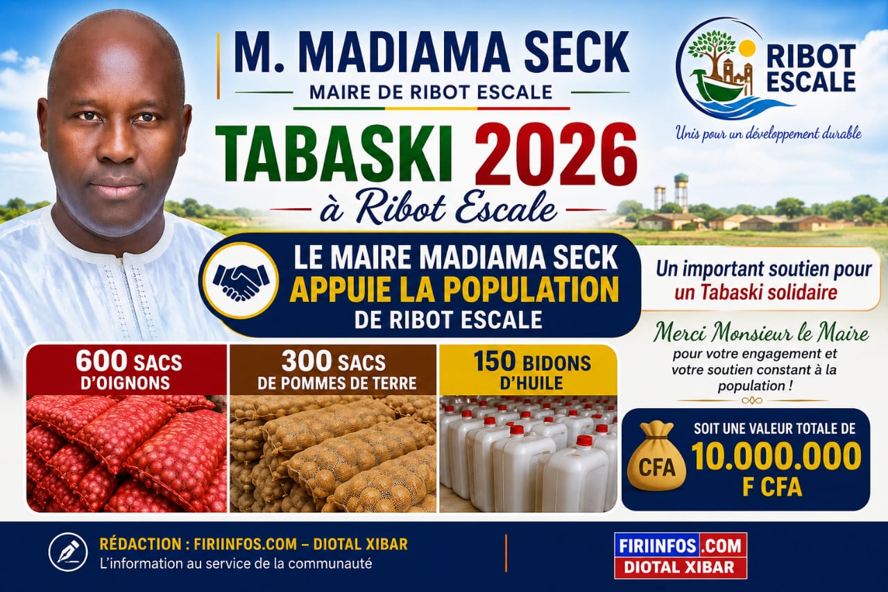 Tabaski 2026 à Ribot Escale : le maire Madiama Seck mobilise 10 millions FCFA en soutien aux populations