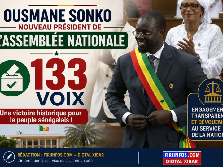 Sénégal : Ousmane Sonko élu président de l’Assemblée nationale, une nouvelle étape politique s’ouvre