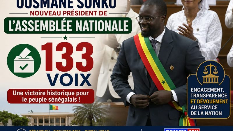 Sénégal : Ousmane Sonko élu président de l’Assemblée nationale, une nouvelle étape politique s’ouvre