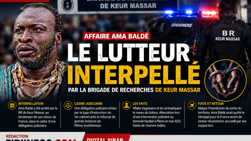 Affaire Ama Baldé : le lutteur interpellé par la Brigade de recherches de Keur Massar