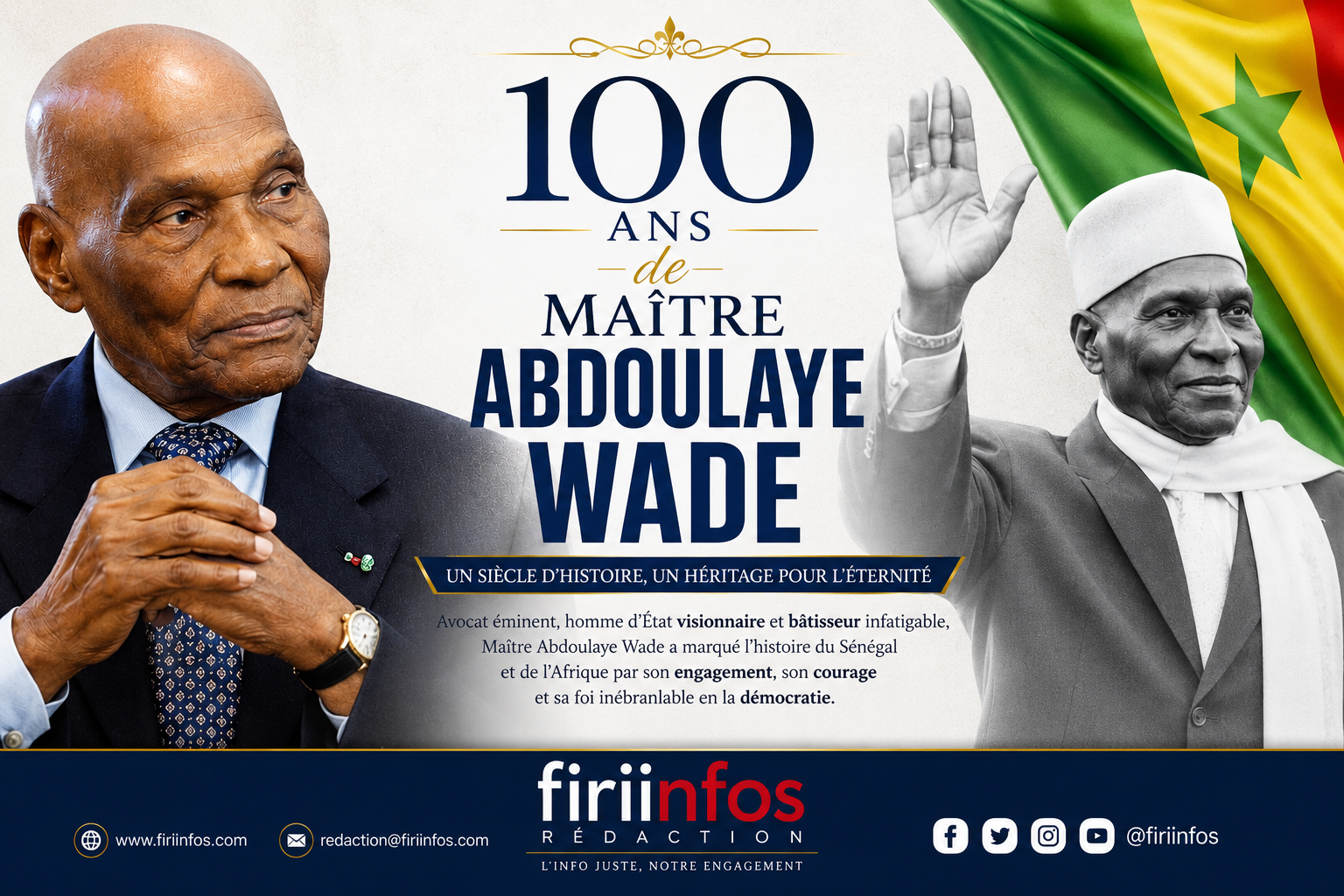 Sénégal : le centenaire d’Abdoulaye Wade célébré dans l’émotion et la reconnaissance