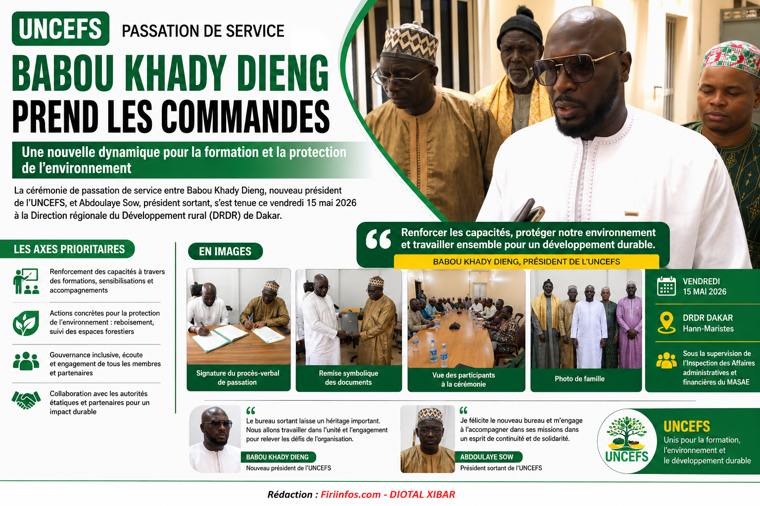 UNCEFS : Babou Khady Dieng installé à la présidence avec une vision axée sur la formation et la protection de l’environnement