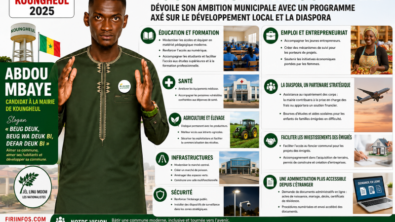 Koungheul : Abdou Mbaye dévoile son ambition municipale avec un programme axé sur le développement local et la diaspora