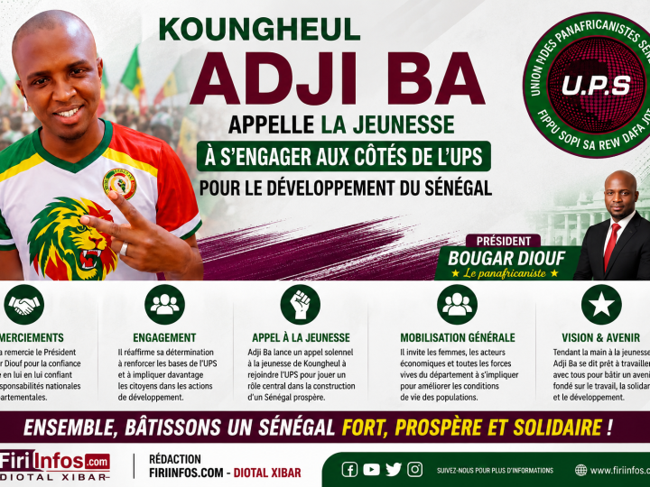 Koungheul : Adji Ba appelle la jeunesse à s&rsquo;engager aux côtés de l&rsquo;UPS pour le développement du Sénégal