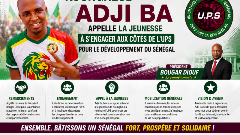 Koungheul : Adji Ba appelle la jeunesse à s&rsquo;engager aux côtés de l&rsquo;UPS pour le développement du Sénégal