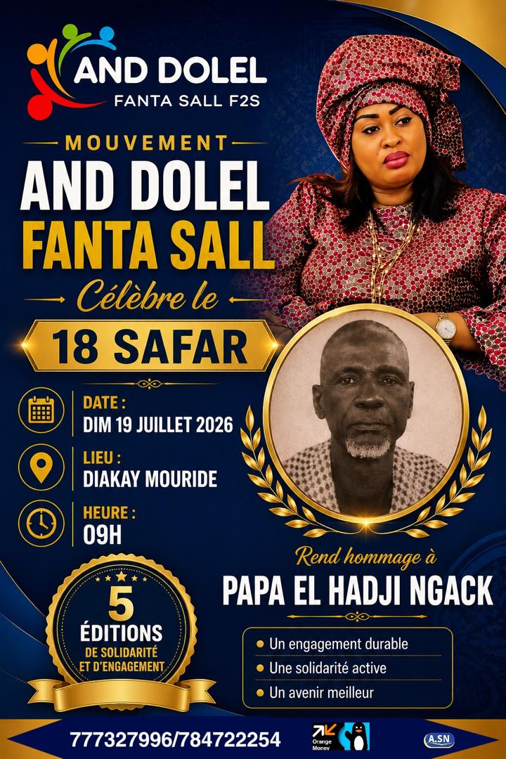 Diakay Mouride : le mouvement And Dolel Fanta Sall F2S prépare la 5ᵉ édition du « 18 Safar » en hommage à Papa El Hadji Ngack
