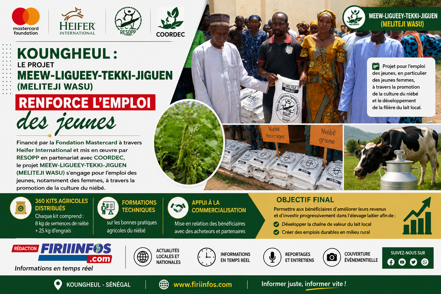 Koungheul : le projet MEEW-LIGUEEY-TEKKI-JIGUEN renforce l’emploi des jeunes