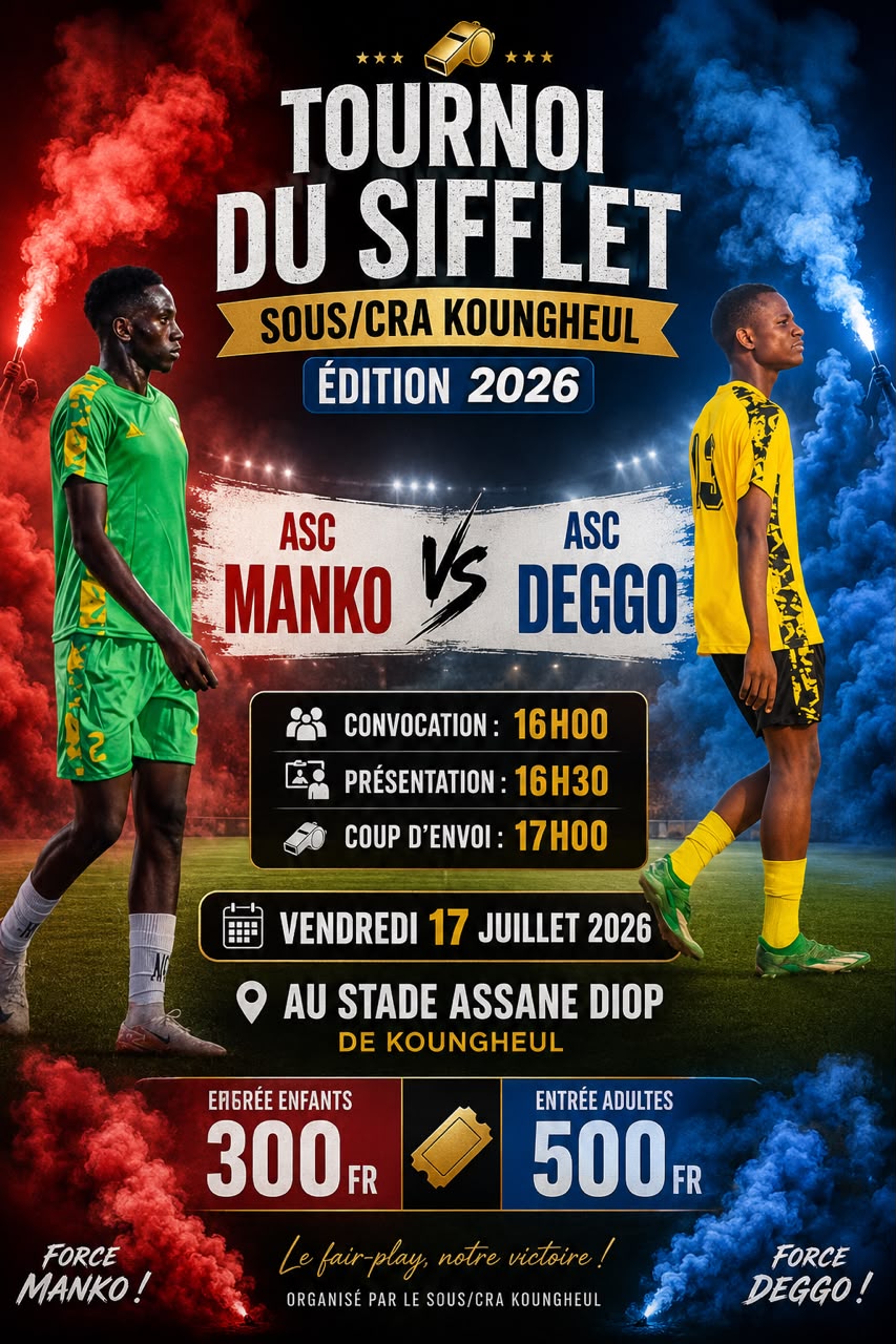 Tournoi du Sifflet 2026 : le coup d&rsquo;envoi est donné ce vendredi à Koungheul