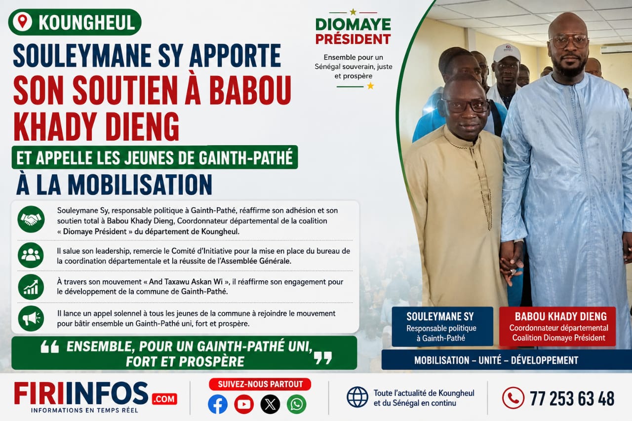 Koungheul : Souleymane Sy apporte son soutien à Babou Khady Dieng et appelle les jeunes de Gainth-Pathé à la mobilisation