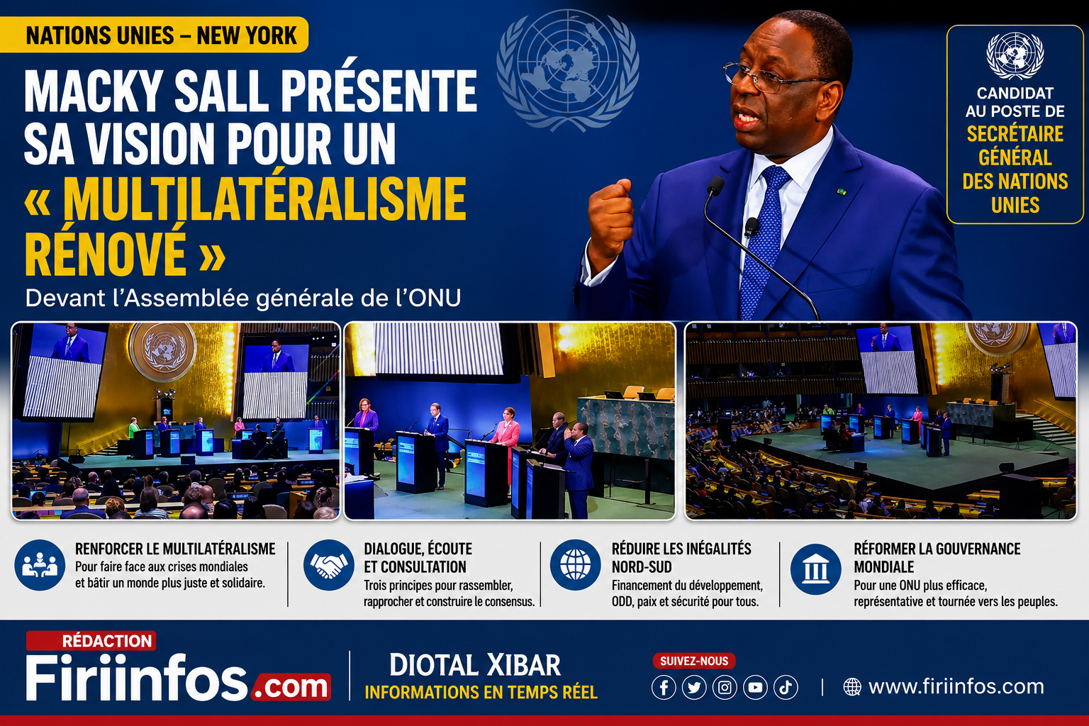 ONU : Macky Sall présente sa vision pour un « multilatéralisme rénové » devant l&rsquo;Assemblée générale