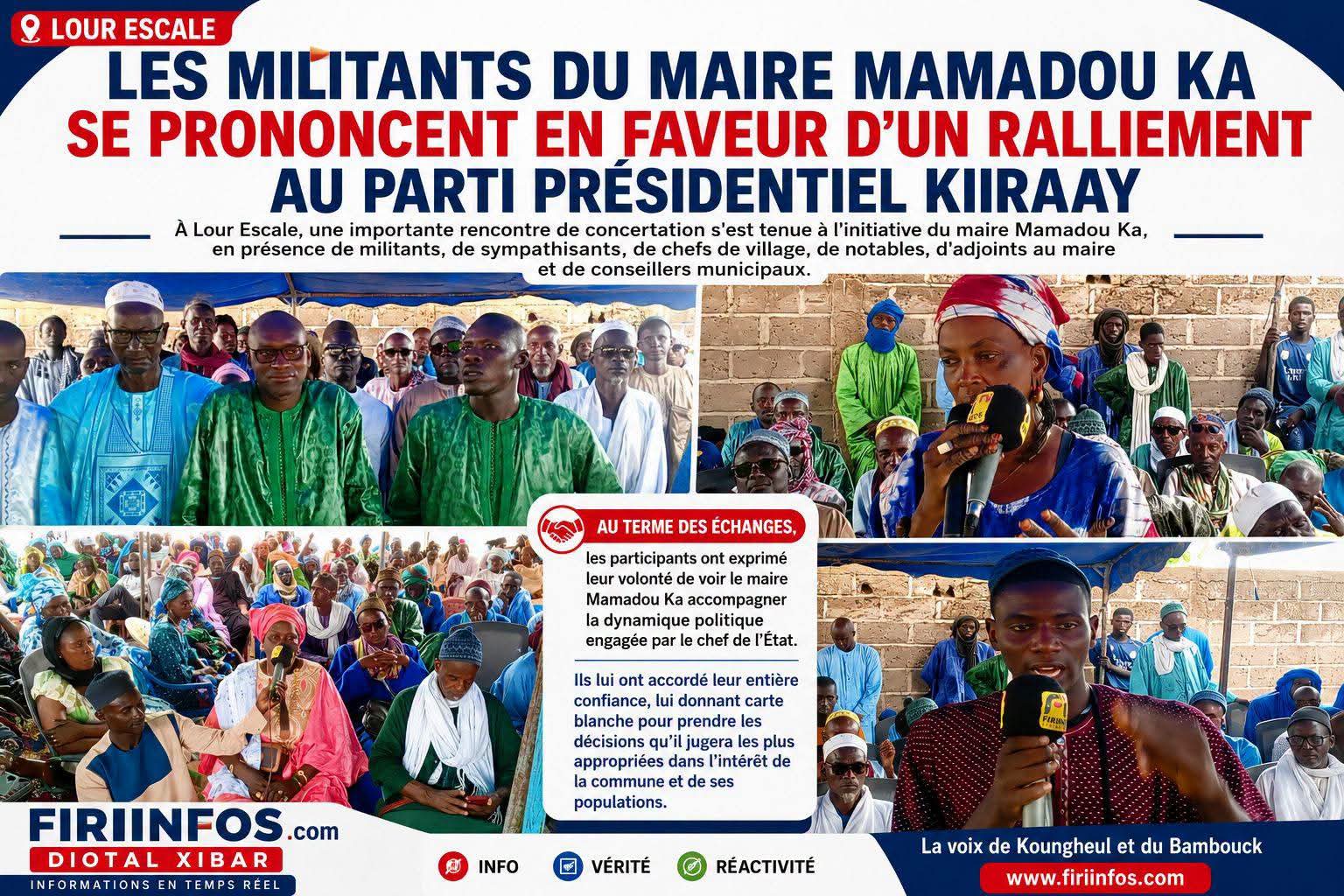 Lour Escale : les militants du maire Mamadou Ka se prononcent en faveur d&rsquo;un ralliement au parti présidentiel Kiiraay