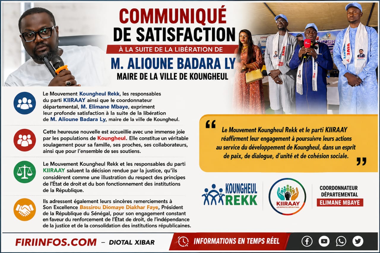 COMMUNIQUÉ DE SATISFACTION