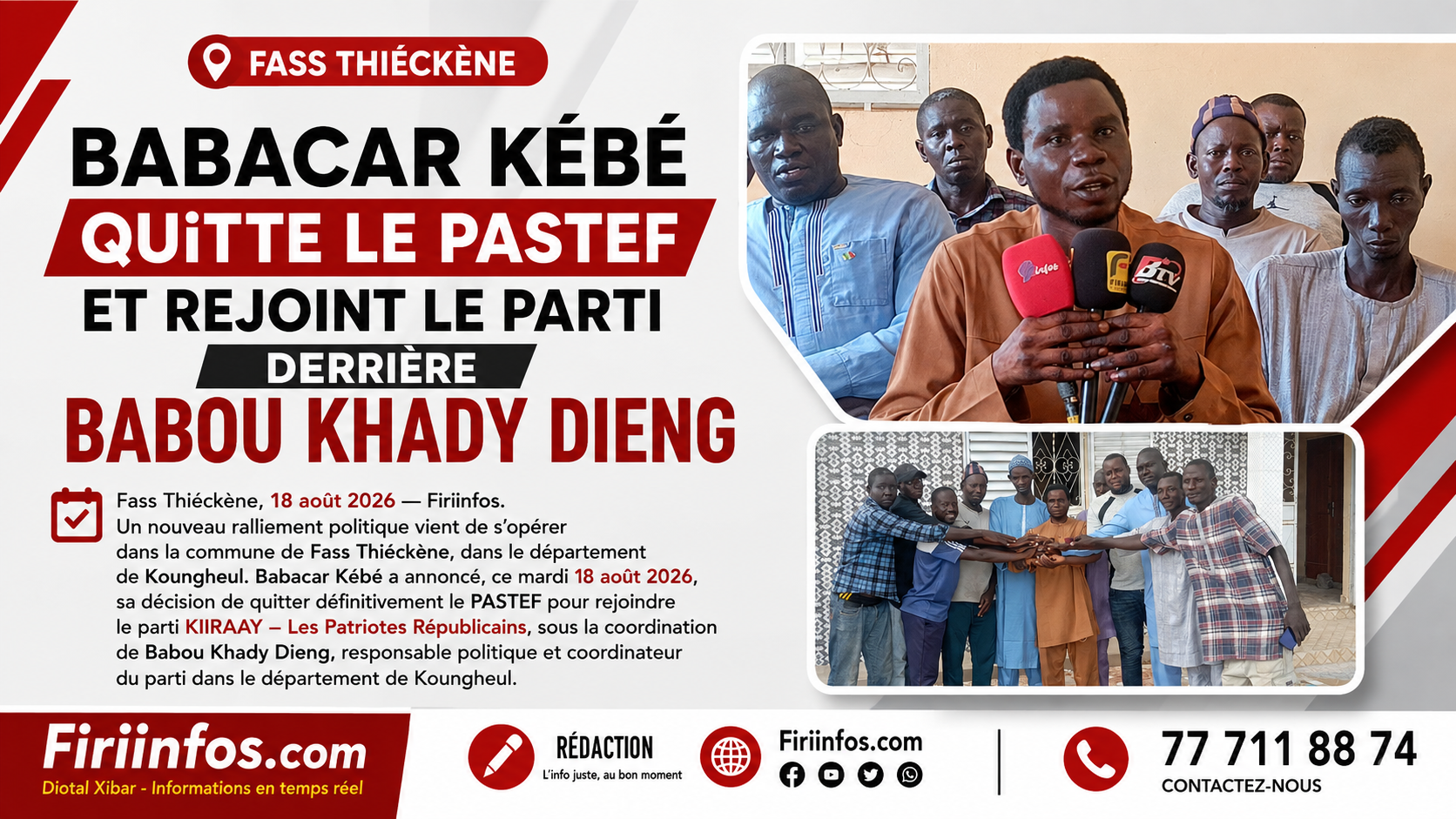 Fass Thiéckène : Babacar Kébé quitte le PASTEF et rejoint le parti KIIRAAY derrière Babou Khady Dieng