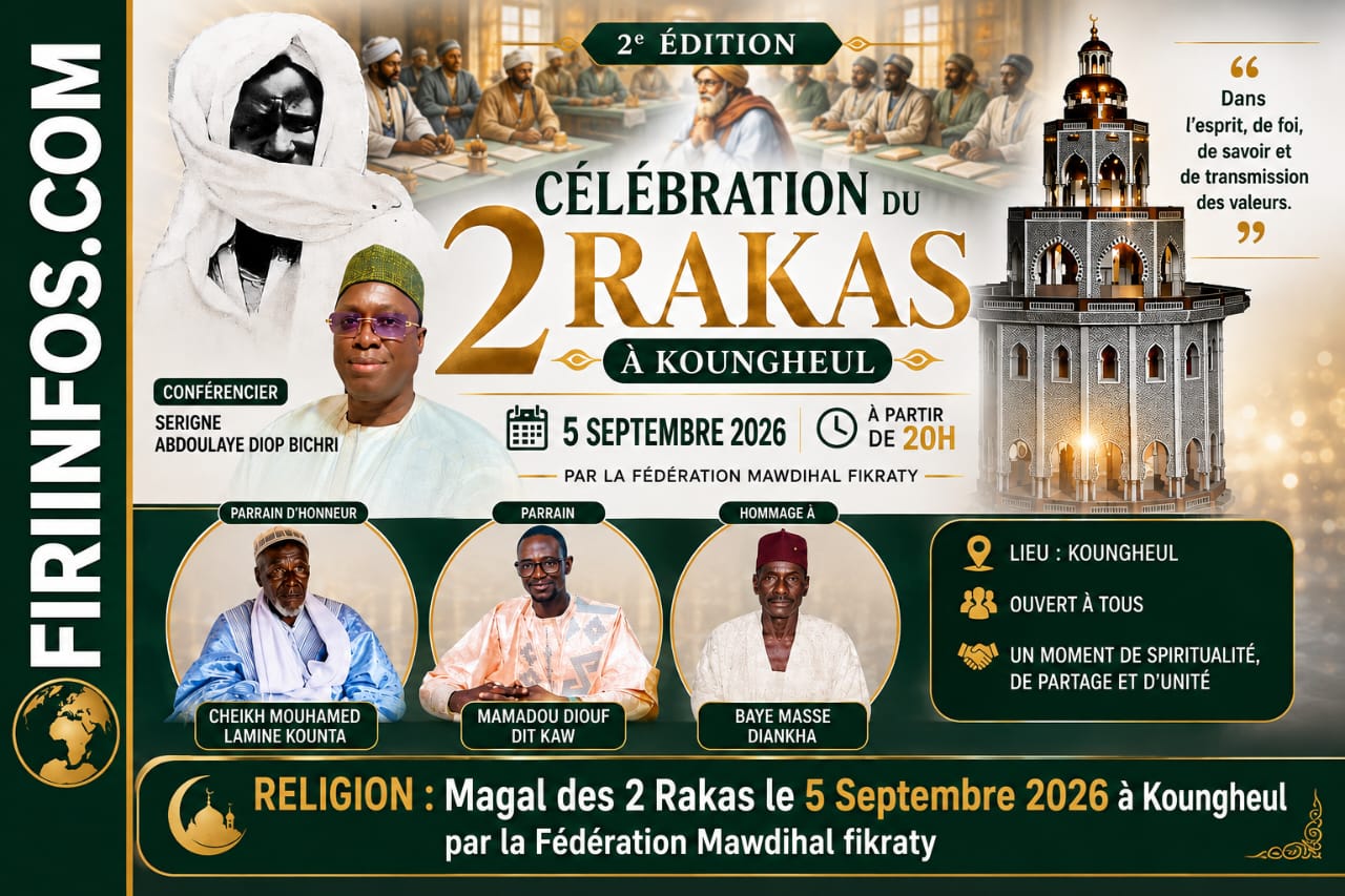 Koungheul : la Fédération Mawdihal Fikraty mobilise pour la célébration des 2 Rakas, le 5 septembre 2026