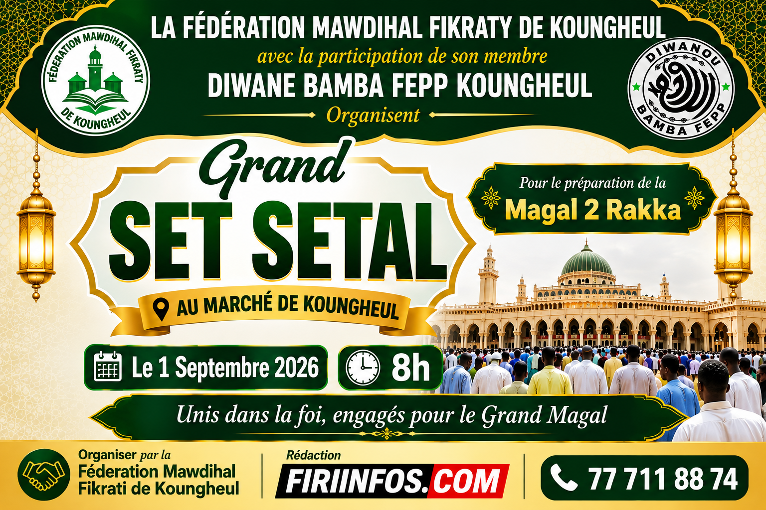 KOUNGHEUL : LA FÉDÉRATION MAWDIHAL FIKRATY ET LE DIWANE BAMBA FEPP ORGANISENT UN GRAND SET-SETAL AU MARCHÉ