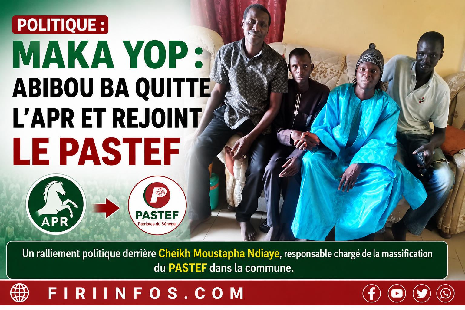 MAKA YOP : ABIBOU BA QUITTE L’APR ET REJOINT LE PASTEF