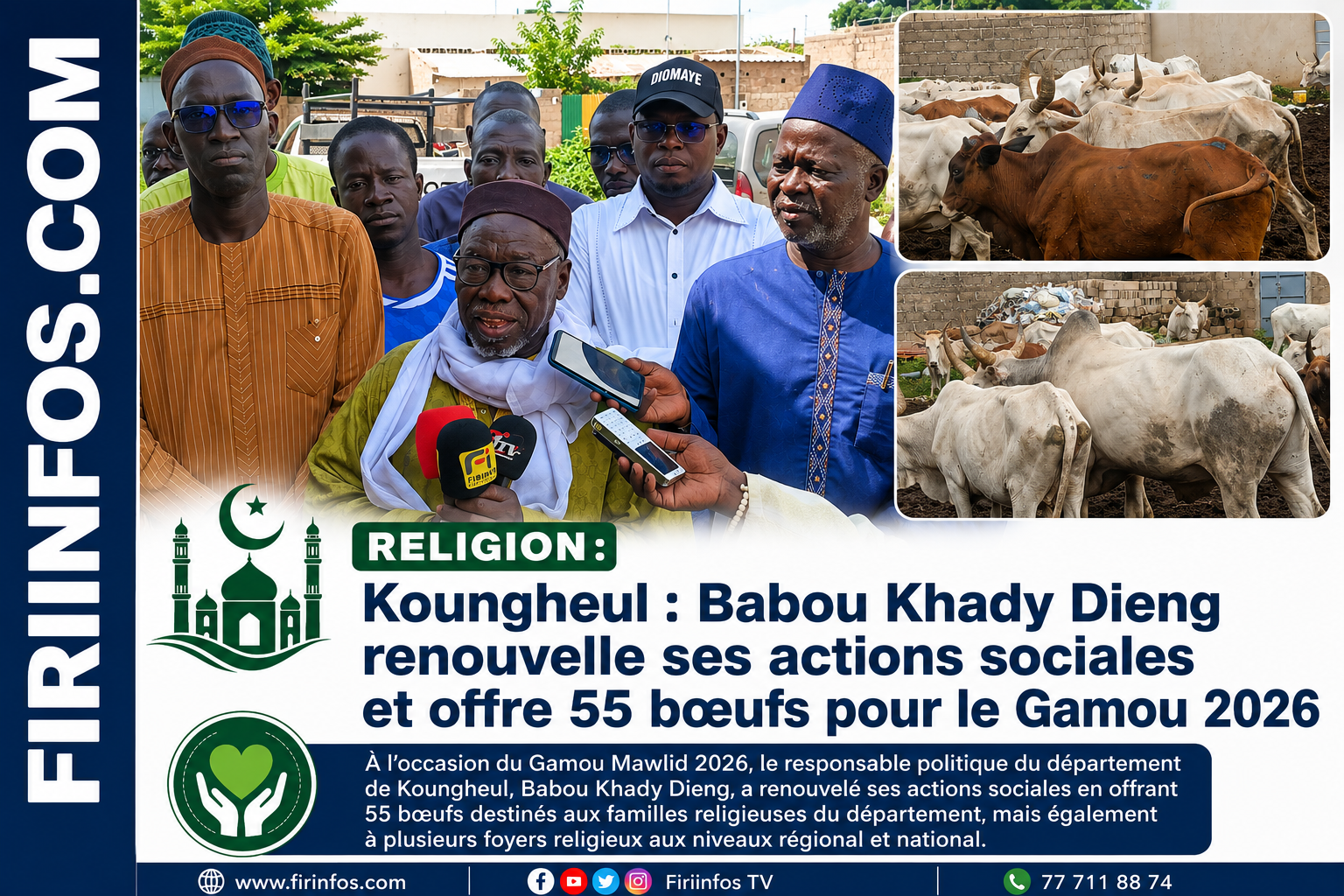 Koungheul : Babou Khady Dieng renouvelle ses actions sociales et offre 55 bœufs pour le Gamou 2026