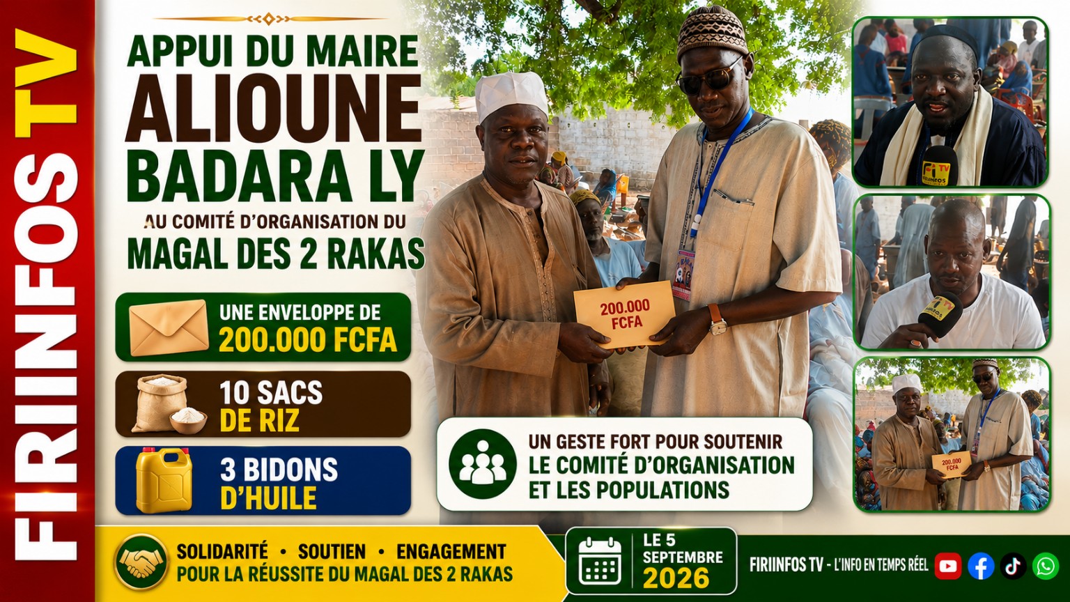 Magal des 2 Rakaas 2026 : le maire de Koungheul apporte un important appui au comité d’organisation