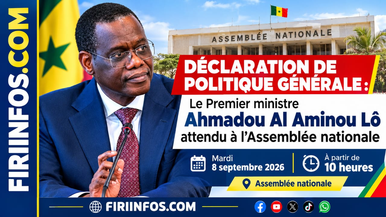 Déclaration de politique générale : le Premier ministre Ahmadou Al Aminou Lô attendu à l’Assemblée nationale