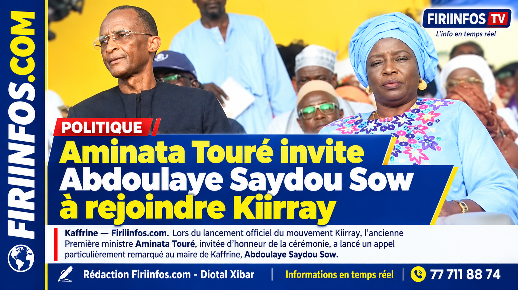 Politique : Aminata Touré invite Abdoulaye Saydou Sow à rejoindre Kiirray