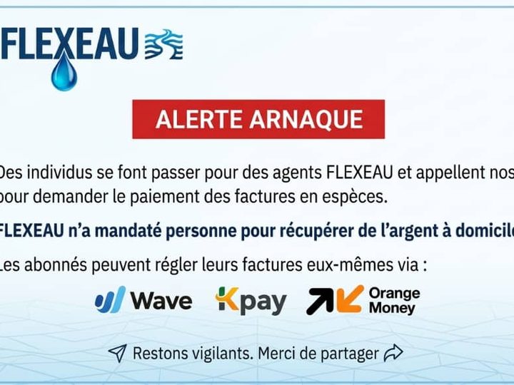 Alerte arnaque : Flexeau met en garde ses abonnés contre de faux agents réclamant des paiements en espèces