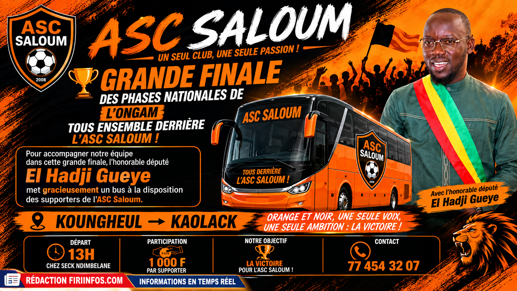 Phases nationales ONGAM : l’ASC Saloum de Koungheul en finale