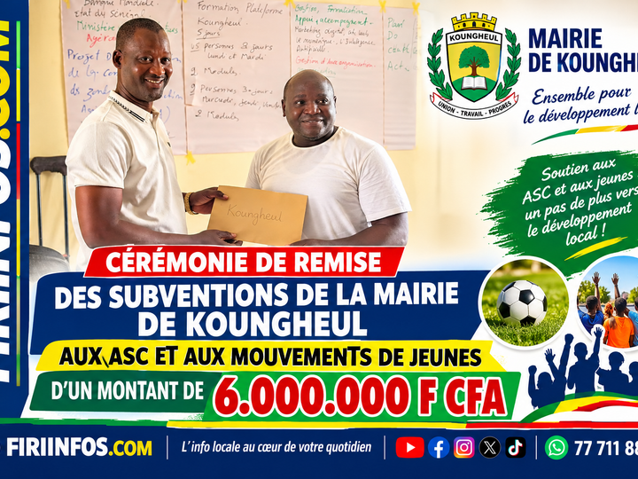 Koungheul : la mairie débloque 6 millions FCFA pour soutenir les ASC et les mouvements de jeunes