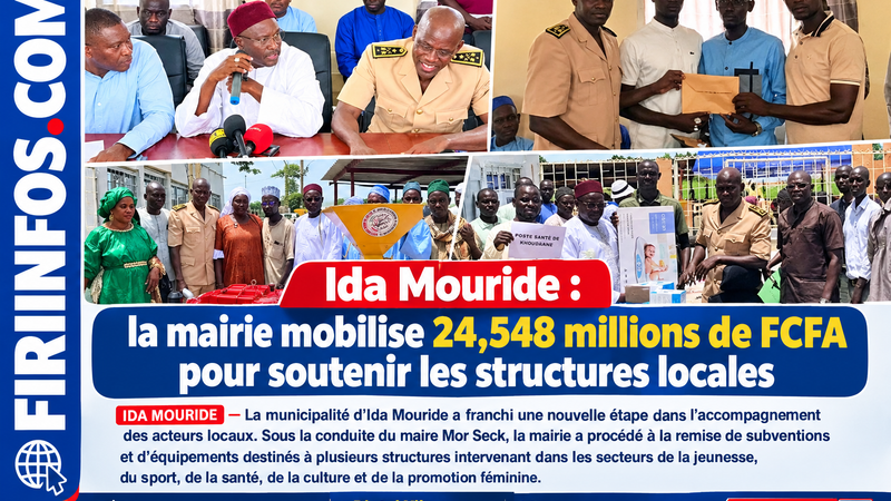 Ida Mouride : la mairie mobilise 24,548 millions de FCFA pour soutenir les structures locales