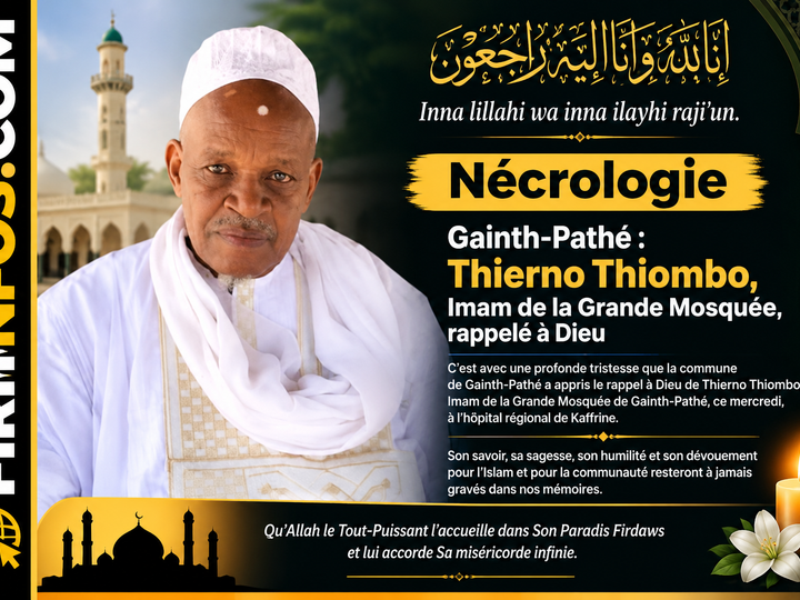 Nécrologie — Gainth-Pathé : Thierno Thiombo, Imam de la Grande Mosquée, rappelé à Dieu