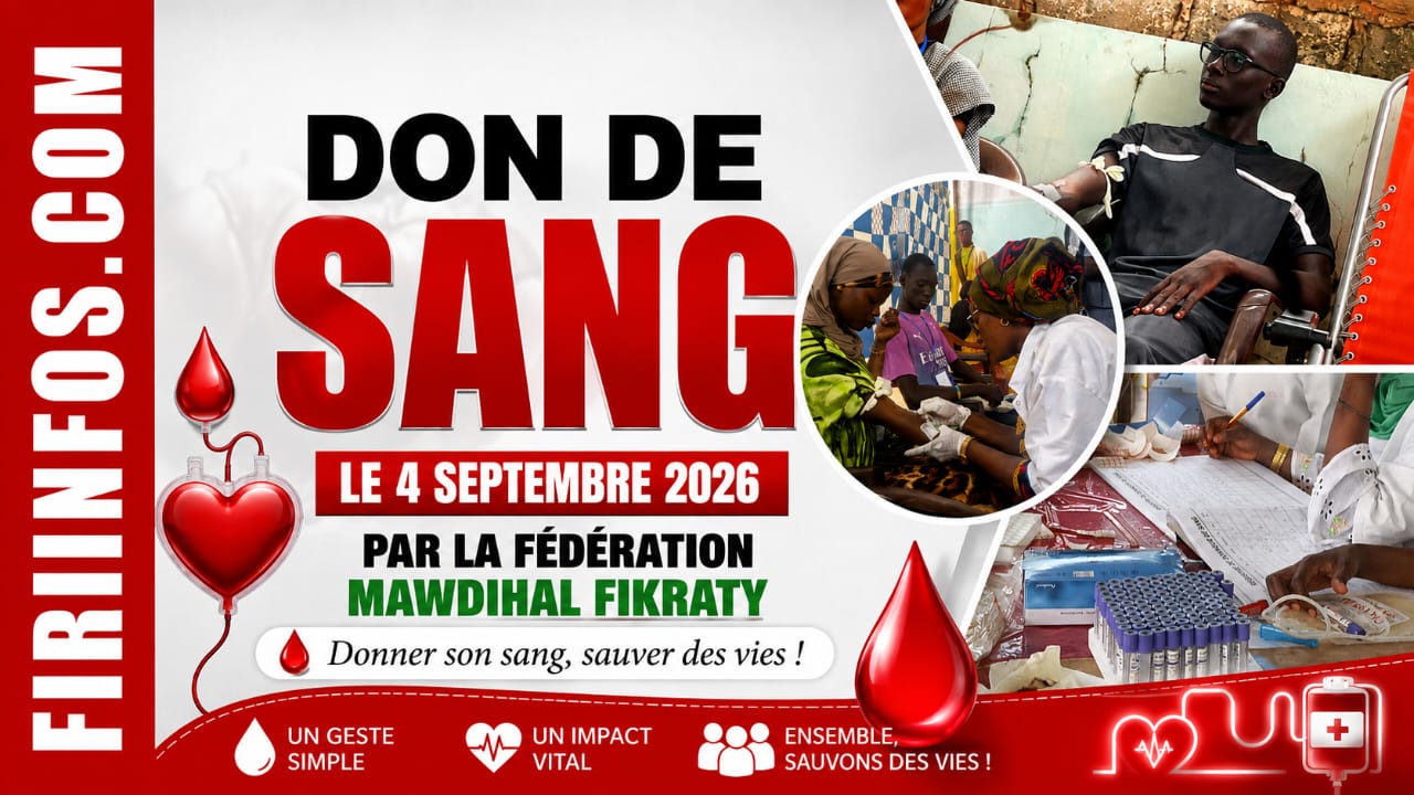 Koungheul : la Fédération Mawdi Al-Fikrati récolte 47 poches de sang à la veille du Magal des Deux Rakkas